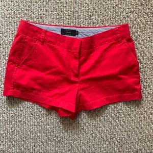 Red J.Crew Chino Shorts